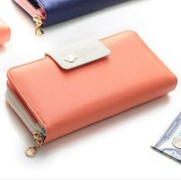 SHINZI KATOH DESIGN 'Cheer Up' Long Wallet, Two Tone, Full Zip and Snap Closure - Picture 2 of 16